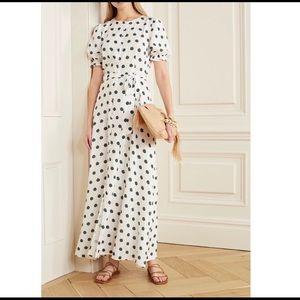 Poolside polka dot maxi dress.